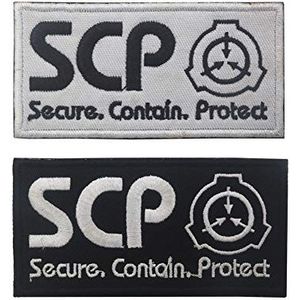 2 Pack SCP Foundation Patch Speciale Containment Procedures Foundation Logo Geborduurde Biker Badge voor Tassen Vest Jassen