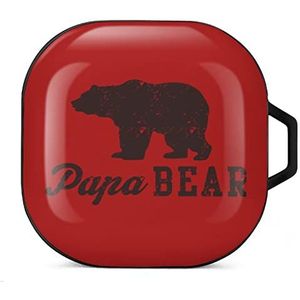 Papa Bear oordopjes hoesje compatibel met Samsung hard shell beschermhoes zwart-stijl