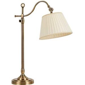 ACHNC Led-tafellamp vintage goud, retro tafellamp koper met lampenkap van stof, E27 bedlamp, intrekbaar, voor woonkamer en slaapkamer