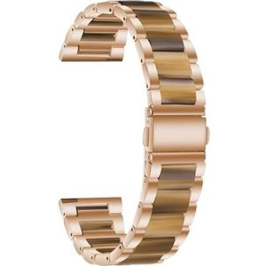 22 mm 20 mm bandlegering met harsarmband geschikt for Garmin horlogeband Venu 3 2 1/Venu2 Plus/SQ/Vivoactive 4 meerdere kleuren metalen riem (Color : Rose gold Style5, Size : For Vivoactive 4)