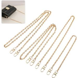 KITDAHOM Set van 4 portemonnee-ketting schouder - tas ketting goud - tas accessoires bedeldecoratie - veelzijdig voor verschillende tassen (40 en 60 cm) (lichtgoud)