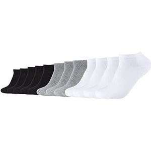 Camano Unisex sokken CA-Soft Organic Cotton Sneaker 12 Pack 35-38 39-42 43-46 Zwart Grijs Blauw Wit, White Mix (1001), 39-42 EU