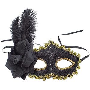 Topkids Accessories Veren maskerade masker zwart kant Halloween maskers Venetiaanse maskers kostuum maskers carnaval maskers feestmaskers fancy dress voor volwassenen, koppels, mannen, vrouwen (gouden