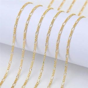 meter goud zilver kleur schakelkettingen bulk lot 2 mm metaal ijzeren slang bal kralen ketting kettingen voor doe-het-zelf sieraden maken benodigdheden-Gold_f