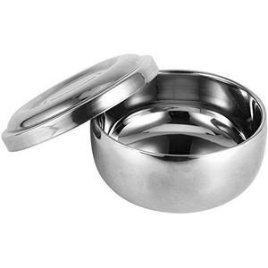 Scheerzeepbakje met deksel voor scheerkwast roestvrijstalen kom shave beker scheerbeurt