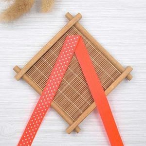 5/8"" 15 mm stippenprint vouw over elastische spandex satijnen band diy vakantie feest naaien haarband riem decoratief-neon oranje-15mm-2 yards