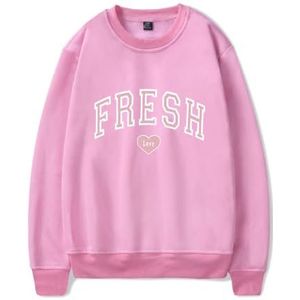 IZGVLELIHN Fresh Love Sweatshirt Mannen Dames Mode Trainingspak Jongens Meisjes Trend Lange Mouw Dunne Truien XXS-4XL, roze, S