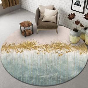 TSMBIKE Moderne grote ronde vloerkleden voor de woonkamer, anti-slip zachte cirkel abstract wasbaar tapijt voor slaapkamer kinderkamer, 200cm, 120cm (Color : J, Size : 140CM)