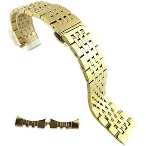 Kijk naar bands Horlogeband Roestvrij stalen horlogeband Vlindersluiting Horlogeband for heren Mechanische horloges Quartz Horlogebanden Vervanging Duurzaam (Color : Golden Silver, Size : 21mm)