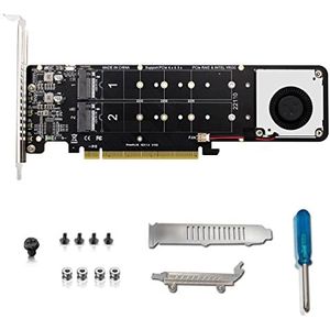 4 M.2 NVMe SSD PCIe X16 Adapter PCI Express 4.0 X16 Schakelaar naar 4 poorten M.2 Adapterkaart Ondersteunt RAID PCIe Bifurcatie 4 nvme pcie Adapter