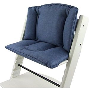 Bambiniwelt Vervangende overtrek, zitkussen, kussenset, stoelverkleiner, compatibel met STOKKE Tripp Trapp voor hoge stoel, kinderstoel, gemêleerd blauw