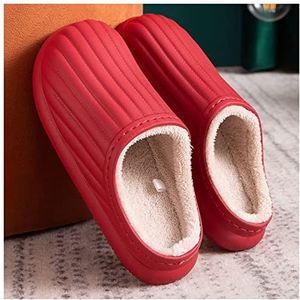 Dames Zomer Slippers Vrouwen Slippers Winter Warm Dames Suède Pluche Huis Slippers Indoor Outdoor Lovers Memory Foam Sloffen (Color : Red, Size : 42-43)