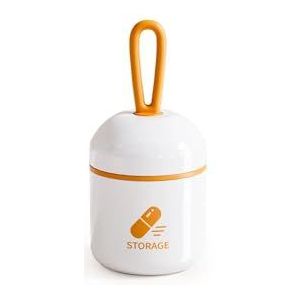 Waterdichte pillenkoker 2-compartiment draagbare medicijndoos pillenorganisator voor vitaminesupplementen (1 stuks-oranje)