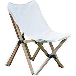 folding chair camping， Houten klapstoel draagbare campingstoel canvas strandstoel camping, barbecue, picknick, reizen (kleur: wit, maat: klein) (Color : Bianco, Size : Medium)