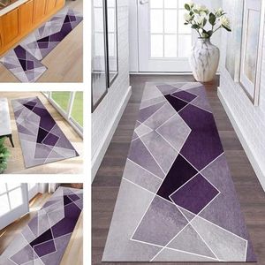 Tapijtloper Vloerkleed Keukenloper Wasbaar Antislip Keukentapijt Lopers Paars Wit Hal Keuken gang woonkamer 80X240CM Tapijtmatten Antislip Runner slaapkamer vloermat per meter Tapijten Deurmatten