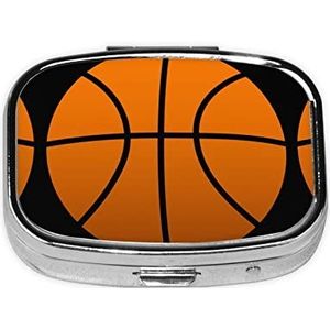 Basketbal Vierkante Vitamine Pil Box, Pil Dispenser Box Kabeljauwlever Oliedoos