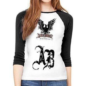 Alter Bri-dge zwart-vogel dames honkbal T-shirt 3/4 mouw crew softbal tee tops, Wit, XL