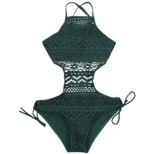 1 STUKS Badpak Rugloos Halter Strand Haak Bikini Badmode Zwart for Vrouwen(Green,L)