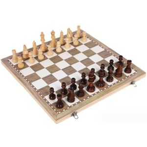 Schaken Schaak Schaakspel Houten schaak Houten schaakspel met schaakstukken Opvouwbaar speelbord met opbergruimte Bordspellen Reis-spel (Color : A, Size : 39 * 39cm)