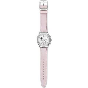 Swatch dames chronograaf kwarts horloge met lederen armband YCS599
