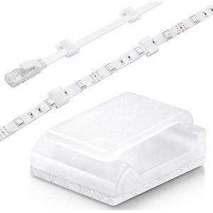 Sunity Kabelklemmen, 100 stuks, net kabelbeheer, zelfklevend, voor ledstrips, voor 10 mm, brede ledstrip