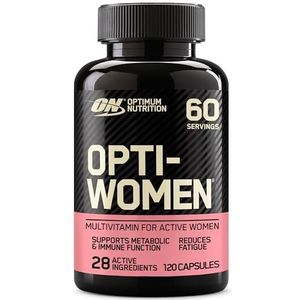 Optimum Nutrition Opti-Women Multivitamine Voedingssupplement, Capsules met Essentiële Vitaminen en Mineralen voor Vrouwen, Niet-gearomatiseerd, 60 Porties, 120 Capsules