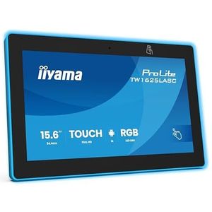 iiyama Prolite TW1625LASC-B3PNR - Touchmonitor - 15,6 inch - 10 Punt PCAP - Android 14 - PoE - Webcam