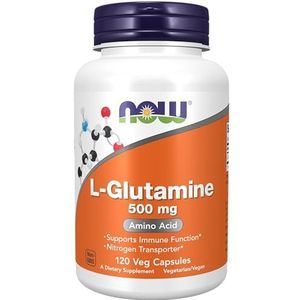 NOW Voedingsmiddelen L-glutamine 500 mg standaard, 120 capsules