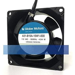 LMNCBVYA High-Performance Globe Motors A31-B15A-15W1-000 115V 80mm Cooling Fan - 4.5/4W, 19CFM, 25DB Noise Level