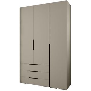 MEBLE KRYSPOL Inova 1 Meubelset - Moderne Kledingkast - voor Slaapkamer, Woonkamer, Hal, Kinderkamer - Kleedkamermeubel - 236,7x150x47cm - Kasjmier, Zwart Handvat