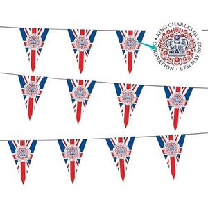King Charles String Driehoek Vlag 15 stks set Union Jack King Charles III Coronation Bunting 4.5M Koninklijke Evenementen Party Decoraties-stijl D| 14x21cm|15stks set
