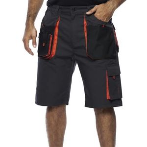 Mazalat Korte werkbroek heren, werkbroek kort, maten S-XXXL, kwaliteit, werkbroek heren zomer, zwart/oranje/groen werkbroek