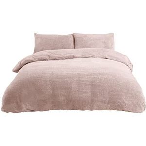 Sleepdown Teddy Fleece Beddengoedset voor superkingsize bed, blush, dekbed
