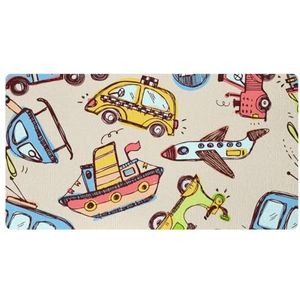 VAPOKF Cartoon Cars vliegtuig boot keuken mat, antislip wasbaar vloertapijt, absorberende keuken matten loper tapijten voor keuken, hal, wasruimte