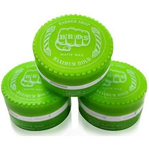 BROS Professionele haarwax voor kappers, 3 stuks, set van 3, mat