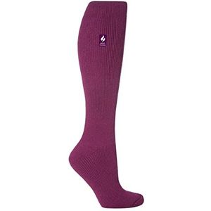 HEAT HOLDERS - Knie hoge thermische sokken voor heren en dames | Extra dikke warme sokken met pluizige geïsoleerde binnenkant voor de winter | Ideale sokken voor outdoorlaarzen, Diepe Fuchsia, 37-42