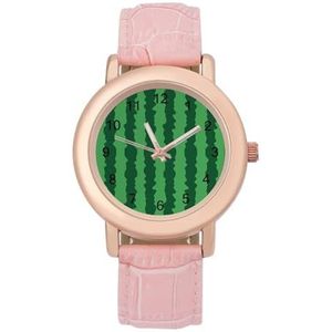 Groene Cartoon Watermeloen Horloges Voor Vrouwen Mode Sport Horloge Vrouwen Lederen Horloge