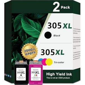 305 305 XL 305XL zwart en kleur voor HP 305 zwart en kleur HP 305 XL inktprinter HP 305 DeskJet 2700 2710 2720 DeskJet Plus 4100 (zwart, kleur, 2 stuks)