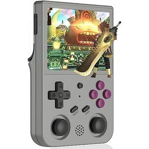 Handheld gameconsole Ingebouwde 4452 games met 64G-kaart, Dual OS Android 11 + Linux Ondersteunt 5G WiFi 4.2 Bluetooth Online vechten, streaming en HDMI (Size : Grau)