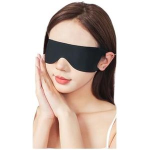 Lichtblokkerend draagbaar dun ijs zijde oogmasker voor zomer reizen slapen blinddoek met oor opknoping riem unisex ooglapje (blauw)