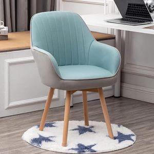 Home Bureaustoel Geen wielen Houten Eetkamerstoelen, Comfortabele Beklede Stoel, Stijlvolle Comfortabele Vanity Chair, voor Kantoor, Studie, Ijdelheid, Slaapkamer (Color : E)