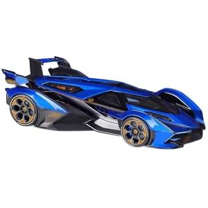 Simulatie legering modelauto 1:18 gesimuleerde legering afgewerkt automodel gesimuleerde binnendeur kan worden geopend metalen model (Color : V12 Vision Gran Turismo blue)