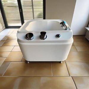 Draagbaar Verwarmd Voetmassagebad, Met Surfgolfmassagefunctie En Kleurrijke Lamp, éénklik Afvoer, Voor Thuis, Nagelsalons En Salons, Voor Voetbaden Om Stress Te Verlichten F