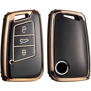 Autosleutel beschermhoes TPU Auto Afstandsbediening Sleutel Case Cover Shell Fob Voor Passat B8 Voor Magotan Voor Superb A7 Voor Kodiaq Sleutel Shell(Schwarz)