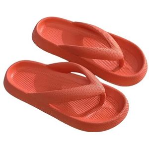 HGSLQDEE Wolk Slippers Zachte Zool Platform Flip Flops Vrouwen Strand Antislip Wolk Slippers Vrouw Dikke Zool Clip Teen Badkamer Slides Sandalen, Oranje, 42-43