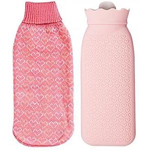 Mini warm water bottlehot, warmwaterkruik explosieveilige warmwaterzak grote lekvrije siliconen handen voeten warmer watervullend warm water zakje fles voor de winter (maat: blauw) (maat: roze)