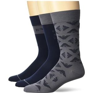 Emporio Armani Set van 3 korte sokken, heren, blauw, é�én maat, Blauw, Eén maat