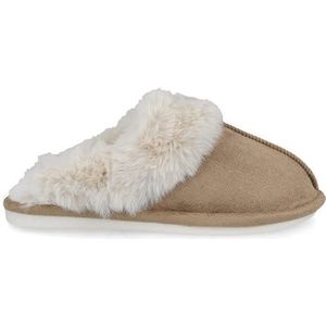 PAYMA - Dames Huis Pantoffels Winter. Australische Sloffen met Ondersneden Bontvoering. Warme en Comfortabele Fluffy Slippers Verstoppen met Rubberen Zool. Kleur: Kameel, Maat: EU 38