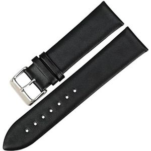 Jeniko Echt Lederen Horlogeband Horlogeaccessoires Horlogeband Zwarte Horlogeband Compatibel Met MIDO Compatibel Met DW Compatibel Met CK Compatibel Met TIMEX Horlogeband(Color:Black,Size:14mm)