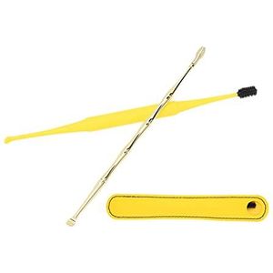 Oorreiniger set, diepe reiniging veer oorlepel set handig gebruik tweekoppig ontwerp 360 ° massagekop comfortabel te gebruiken voor thuis(geel)